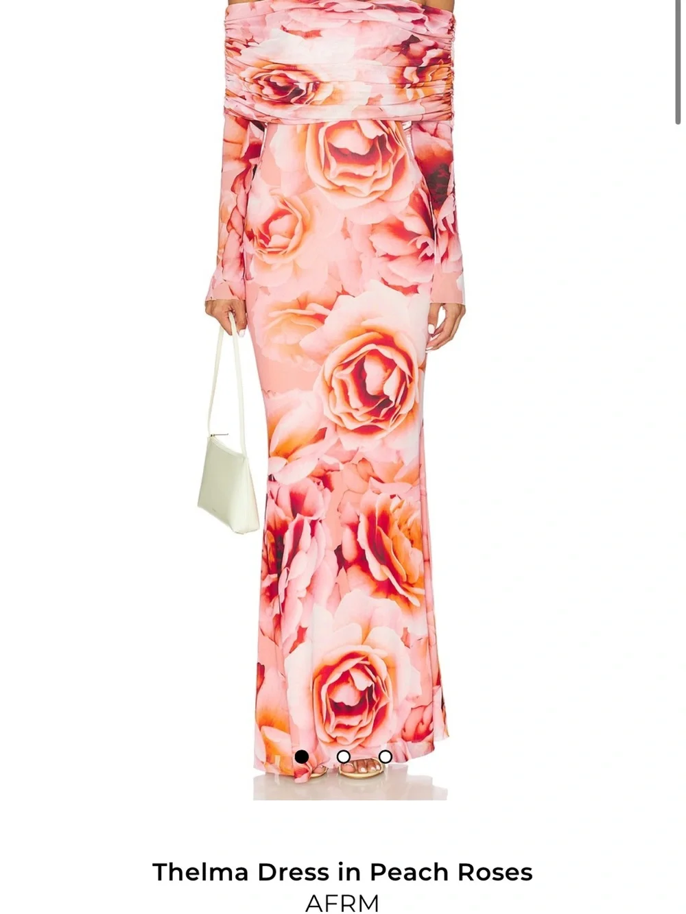 Off-Shoulder Pink Floral Maxi Dress afrm - Picture 7 of 8